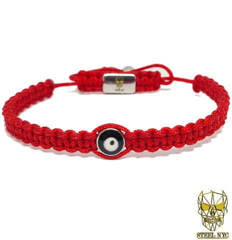 Brazalete Tejido Calavera Ojo Azul