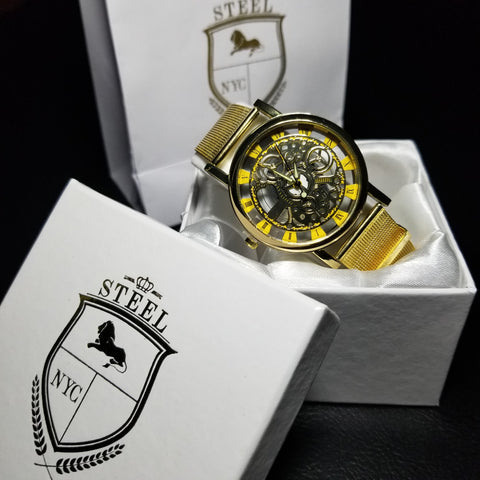 Reloj Steel Luxury Cafe con Negro