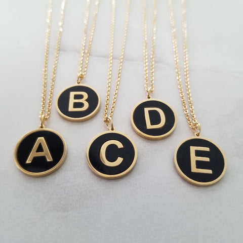 Collar Iniciales Letras Madre Perla Chapa Plata .925