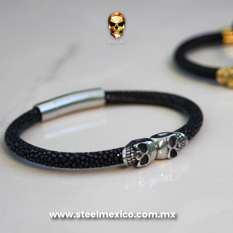 Stingray Skull Bracelet Silver