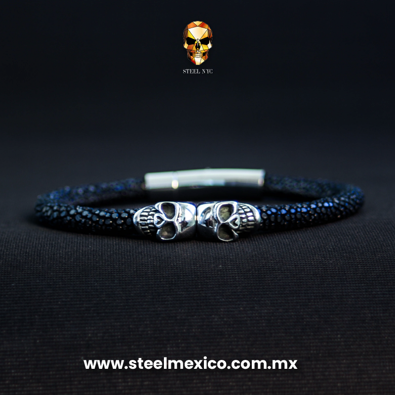 Stingray Skull Bracelet Silver