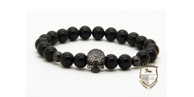 Black Onyx Rhodium Diamond BrainMaster Skull