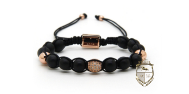 Black Onyx Rose Gold Diamond Sphere