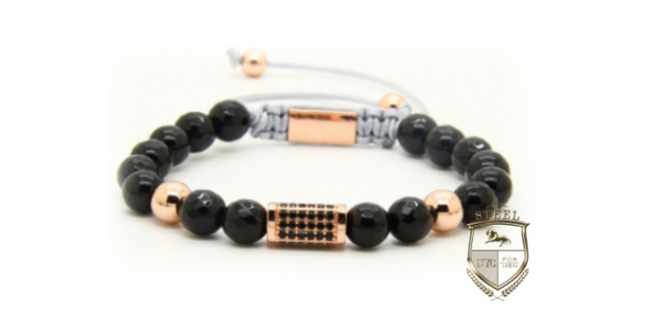 Black Onyx Rose Gold Diamond Square