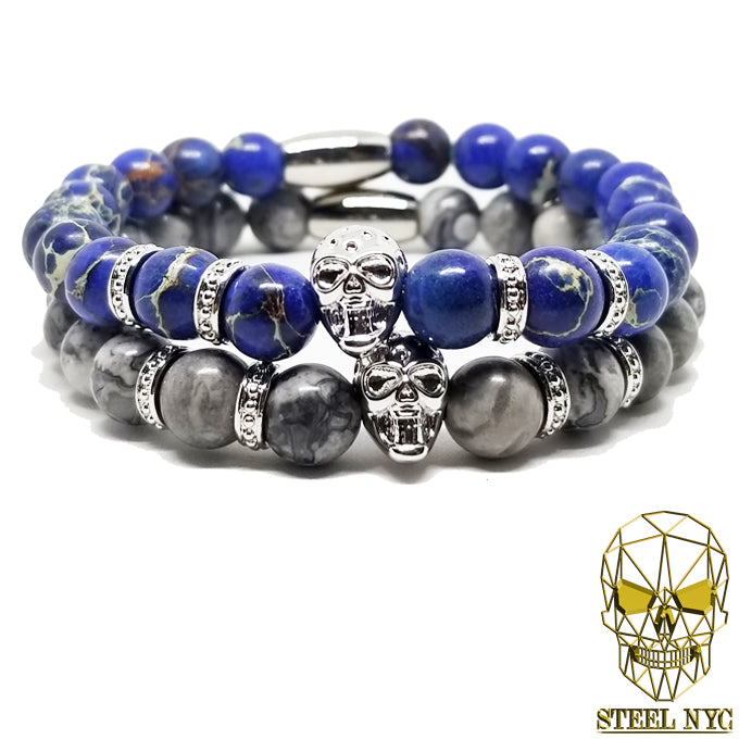 Danger Blue Grey Skull Stack