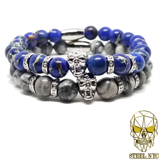 Danger Blue Grey Skull Stack