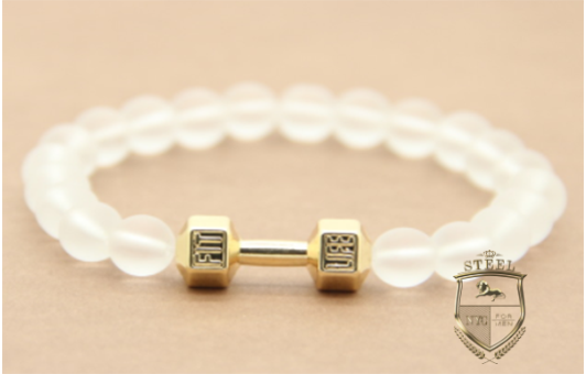 Clear Stone Gold  Dummbbell Fit Bracelet