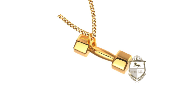 Gold Dumbbell Necklace