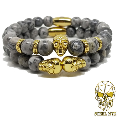 Diamond Eyes Skull Stack Gold