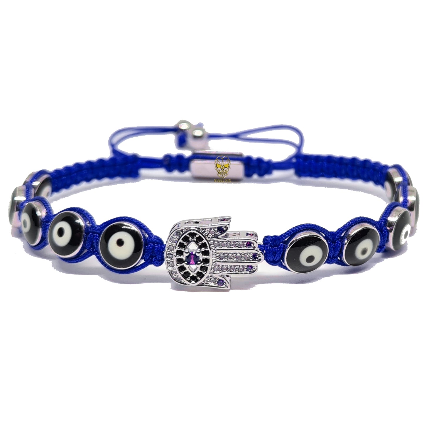 Brazalete Tejido a Mano Hamsa Azul