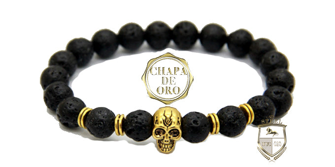 Black Lava Gold Skull