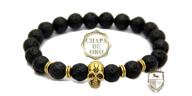 Black Lava Gold Skull