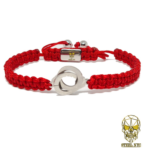 Brazalete Tejido Calavera Ojo Azul