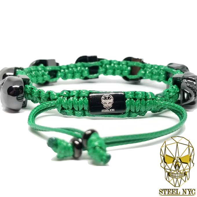 Big Skull Military Green Bracelet
