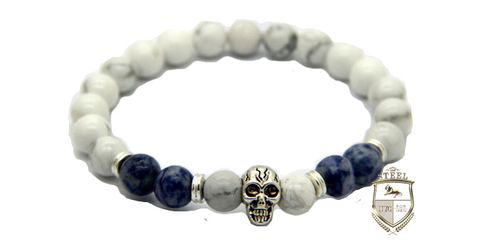 White and Blue Skull