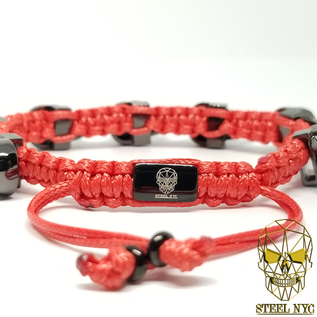 Big Skull Red Black Bracelet