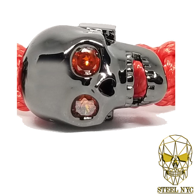 Big Skull Red Black Bracelet