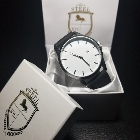 Reloj Steel Luxury Cafe con Blanco