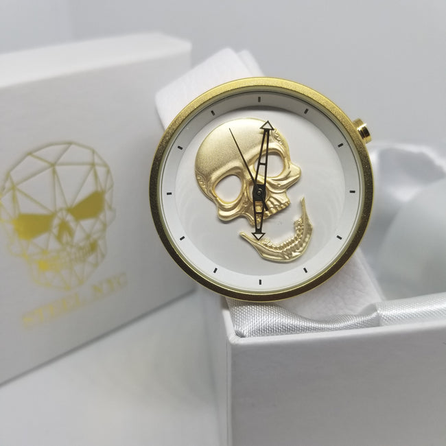 Reloj Luxury Calavera Blanco Mad Skull