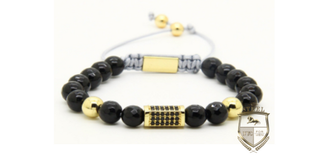 Black Onyx Gold Diamond Square