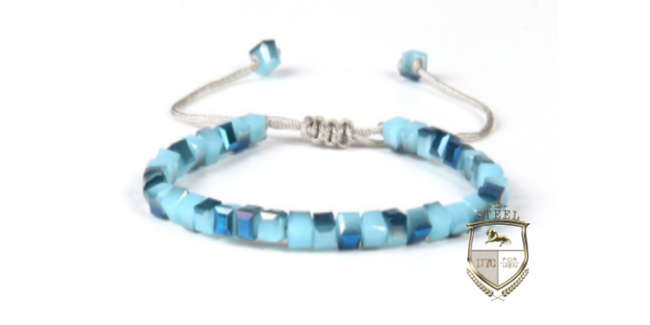 Blue Crystal Squares Bracelet