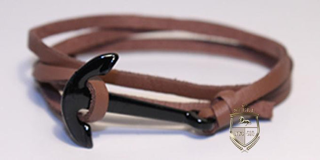 Brown Leather Black Anchor