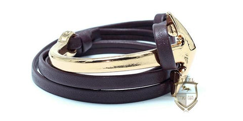 Brown Leather Black Anchor