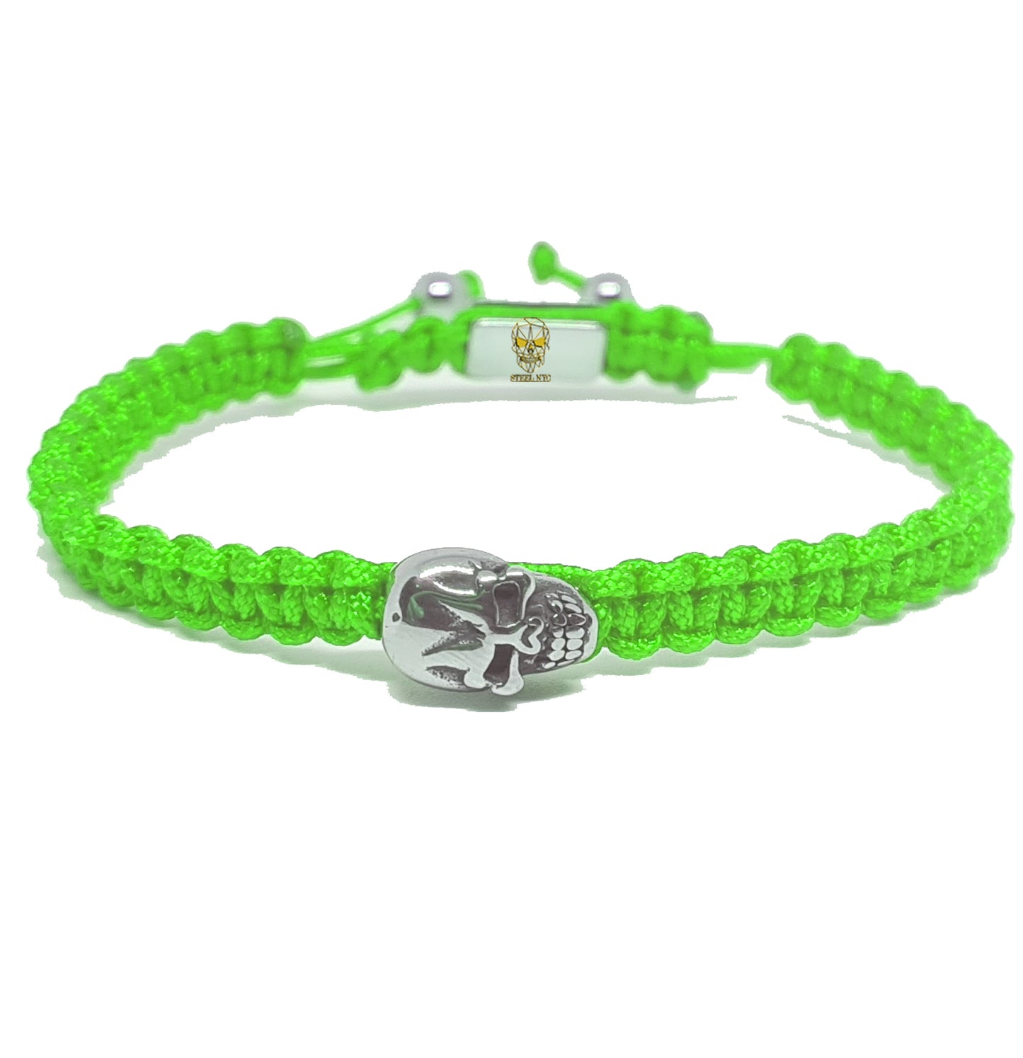 Brazalete Tejido Calavera Verde