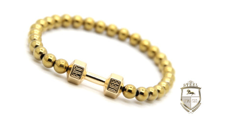 Matte Onyx Gold Dumbbell Fit Bracelet