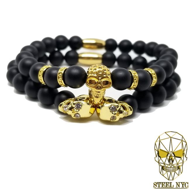 Diamond Eyes Skull Stack Gold