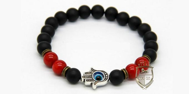 Lava & Red Stone Hamsa Hand