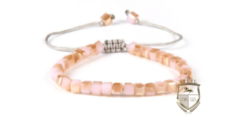 Pink Sediment Stones Diamond Leopard Bracelet