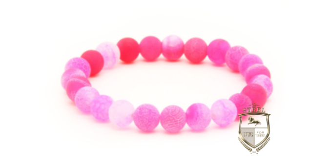 Pink Onyx Stones Bracelet