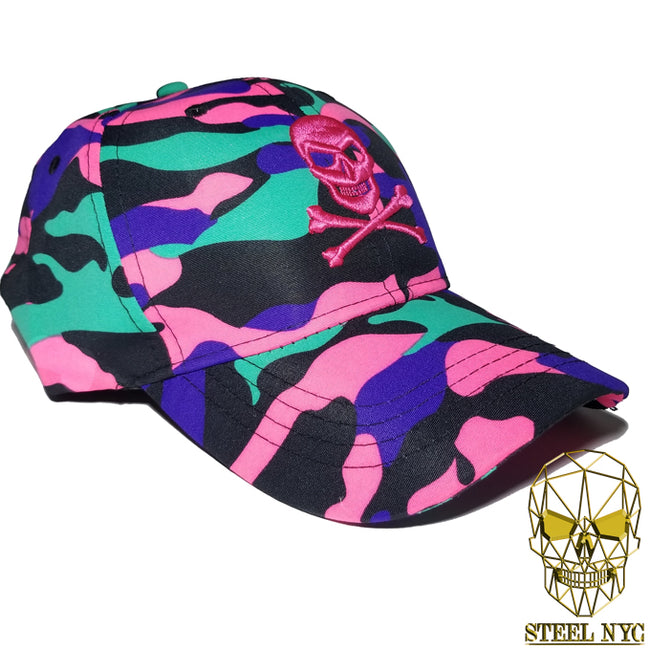 Gorra Calavera Danger Skull Camo Rosa