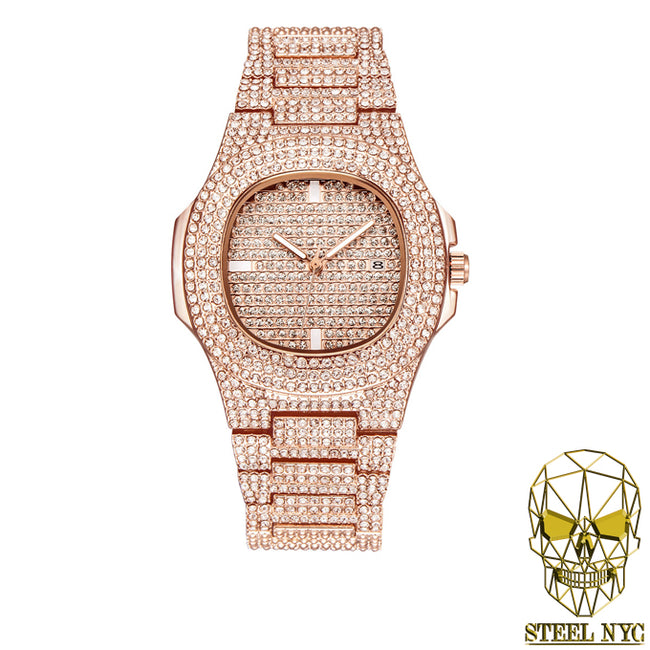 Reloj Diamantado Oro Rosa