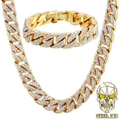 Collar Piedra Matte Mano Fatima Chapa de Oro 24k Diamante Zirconia