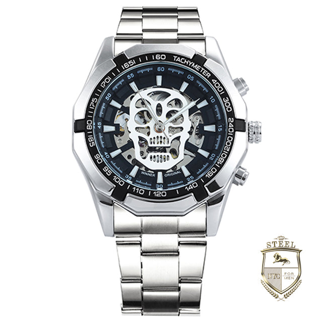 Reloj Calavera Premium Skull Silver Mecanico