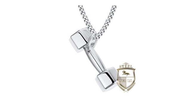 Silver Dumbbell Necklace