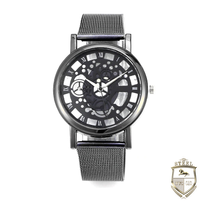 Reloj Steel Luxury Skeleton Negro
