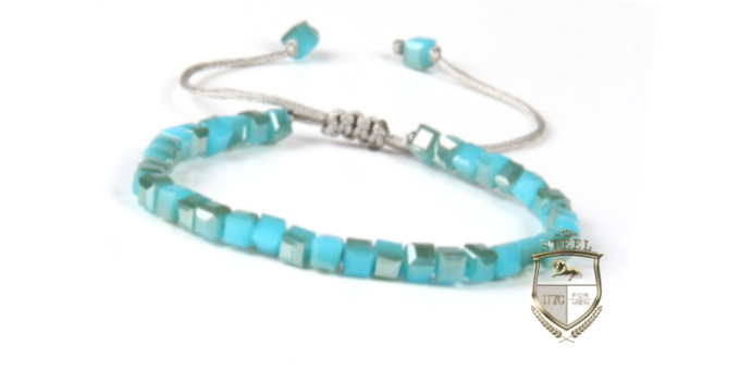 Turqoise Crystal Squares Bracelet