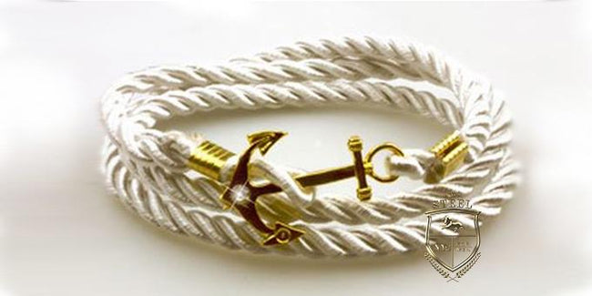 White Rope Gold Anchor