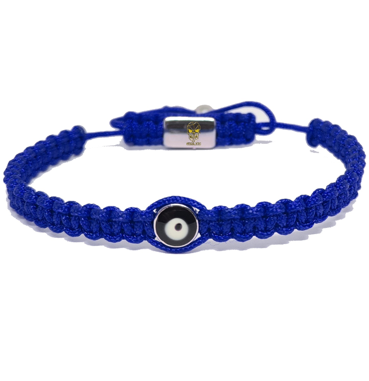 Brazalete Tejido Calavera Ojo Azul