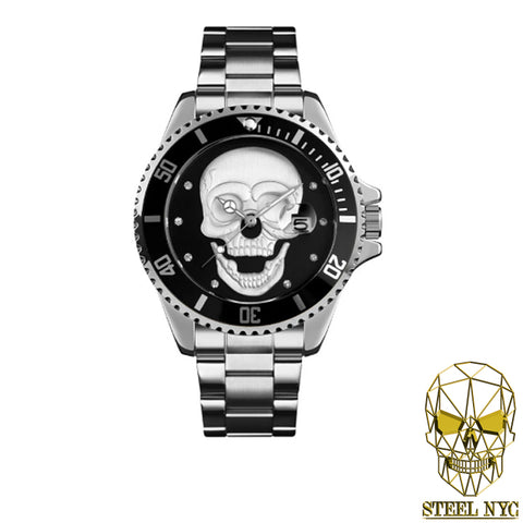 Reloj Luxury Calavera Dorado Mad Skull
