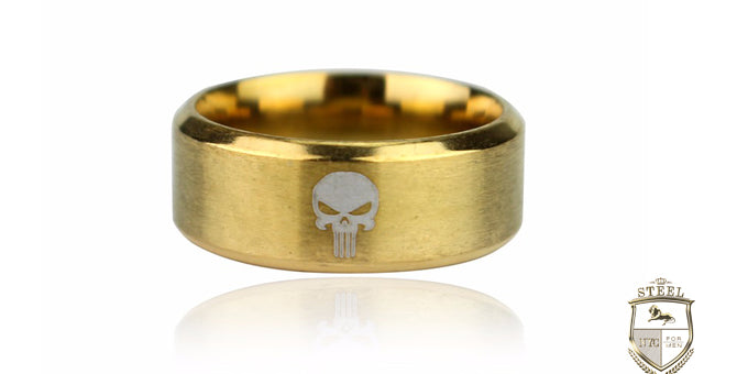 Anillo Calavera Punisher Dorado