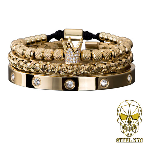 Black Gold Crown Stack ( Triple Set Corona Oro )